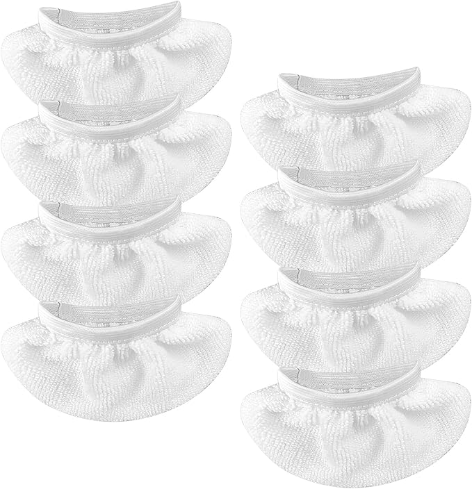 8 Pack Steam Mop Pads for Handheld Steam Cleaner, Compatible with Bissell Steam Shot, Wagner, PurSteam, McCulloch, Dupray, Comforday Steam Cleaner, Universal Washable Steam Cleaner Accessories