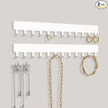 Bussdis Necklace Holder - Hanging Jewelry Organizer, Self-Adhesive, Wall Mount, 2 Pack, White