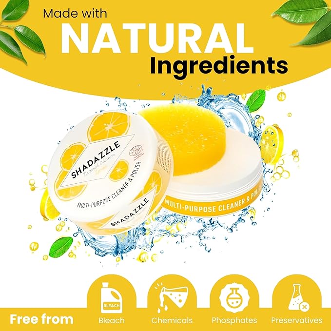 Shadazzle Natural All Purpose Cleaner and Polish – Eco friendly Multi-purpose Cleaning Product (1 Pack, Lemon)