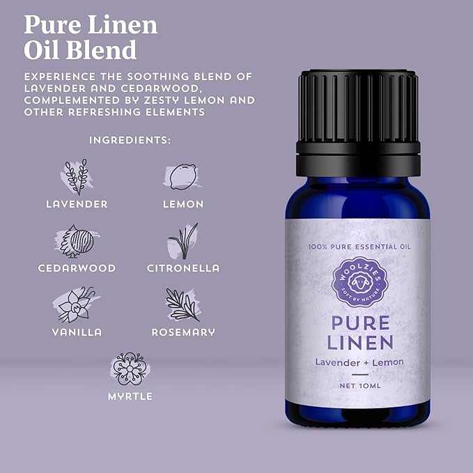 Laundry Essentials Essential Oil Set: Use with Wool Dryer Balls or Oil Diffuser Elevate Your Laundry with All-Natural Aromatherapy Scents | Fresh Laundry, Chamomile Bliss, Pure Linen 10 ML