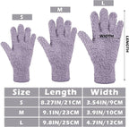 Patelai 3 Pairs Microfiber Plant Dusting Gloves Leaf Cleaning Gloves for Indoor Plants, Blinds, Furniture, House (Pink,Nude,Light Purple,Medium)