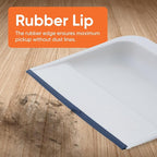 Superio Clip-On Dustpan with Rubber Lip - 10-inch Wide Durable Plastic Dust Pan with Comfort Grip Handle, White, 1-Pack