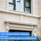 26 Feet High Reach Ceiling Fan Cleaner Duster, Window Washing Kit with Extension Pole, Aluminum 5-20 FT Telescopic Window Cleaning Squeegee Kit for Indoor Outdoor Use (Rotatable Head)