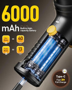 Handheld Vacuum Cleaner 21000Pa Suction with Brushless Motor, 4-in-1 Portable Mini Car Vacuum with 2 Suction Modes, Cordless Vacuum with LED Light, Type-C Charge for Car, Office Desk, Keyboards