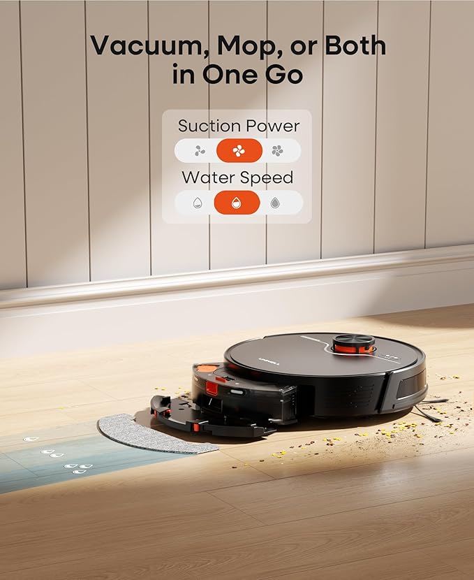 Robot Vacuum and Mop Combo,Lidar Navigation Robotic Vacuum Cleaner with 3.5L Self Emptying Station,5000Pa Vacuum Robot,180mins Runtime,No-Go&No-Mop Zones,App/Alexa/Remote Control,UR3