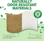 Natural Kitchen Sponges (6 Pack) - Biodegradable Cellulose & Coconut Scrubber Dish Sponges for Kitchen - Eco-Friendly, Non Scratch, Compostable, Non Toxic S-Shaped Natural Sponges for Dishes