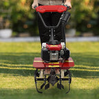 63CC Gas Powered Tiller, 4 Stroke Gas Powered Rototiller, 13.7 Inch Tilling Width, for Garden, Lawn, Greenhouses,Soil Cultivation and Orchards ﻿