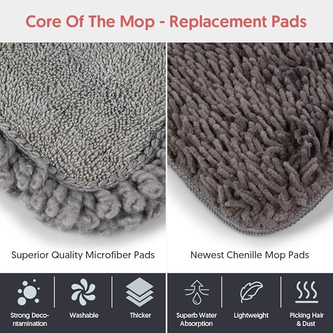 HOMTOYOU Dust Mop for Hardwood Floors: Microfiber Spray Mop for Cleaning Laminate Wood Tile Home Kitchen - 3 Washable Reusable Pads & 1Pcs 400+ML Refillable Bottle