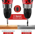Power Drill Cordless: DEKO PRO Cordless Drill 20V Electric Power Drills Set Tool for Women with Battery and Charger 20 Volt Drills Driver Kit Red