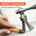 Full Circle Micro Manager, Deep Cleaning Brush for Crevices, Shower, & Grout, Tough Bristles, Sustainable Bamboo Handle, White
