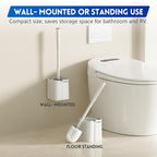 Toilet Bowl Brush and Holder Set, Compact Toilet Scrubber Brush for RV and Bathroom Cleaning, Durable Classic 360°PP Bristle, Drip-Proof, Wall Mountable.（White）