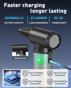 Compressed Air Duster, 2-in-1 Air Duster & Vacuum with 320000RPM Brushless Motor, Electric Air Duster Rechargeable, 3-Gear Adjustable Air Blower for Keyboard, Computer, Car, Home, Outdoor Cleaning