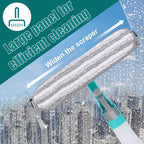 4 in 1 Window Cleaner, Spray Window Squeegee with Spray Bottle & Squeegee & Fabric Washer Head & Brush for Home Car Glass Cleaning