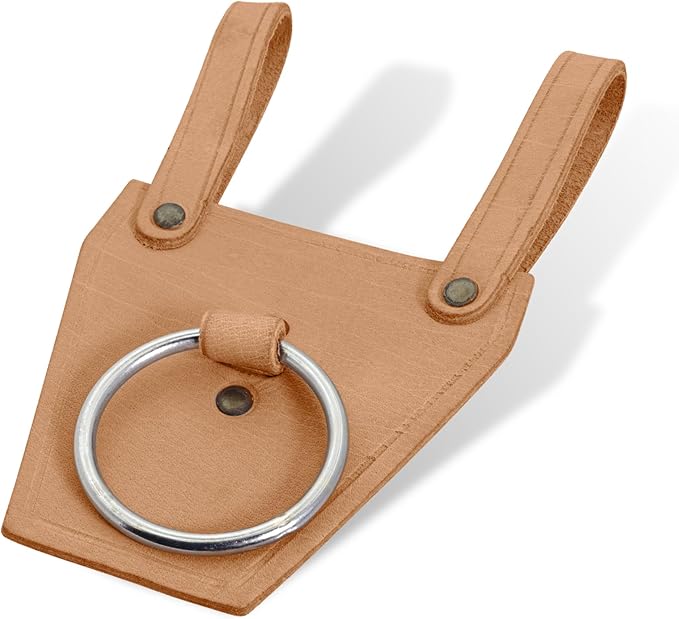 Armory Replicas - Ring Leather Universal O-Ring Medieval Style Axe Holder Belt Frog - Hand Crafted Genuine Leather Costume Weapon Holster Holder