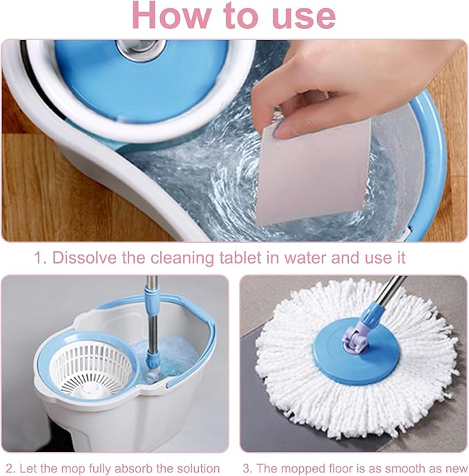 Floor Cleaning Tablets Sheets, Method Hardwood Floor Cleaner and Polish Pack of 300, Concentrate Mild Scent For RV Wall Tiles, Hardwood, Laminate Floor, Pink