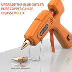 IZIO Hot glue gun and sticks set with 21 glue sticks (7/16")& storage pouch, ideal for bonding wood, fabric, plastic, diy projects, home repairs,handmade crafts，photo frames, diy fairy gardens,orange
