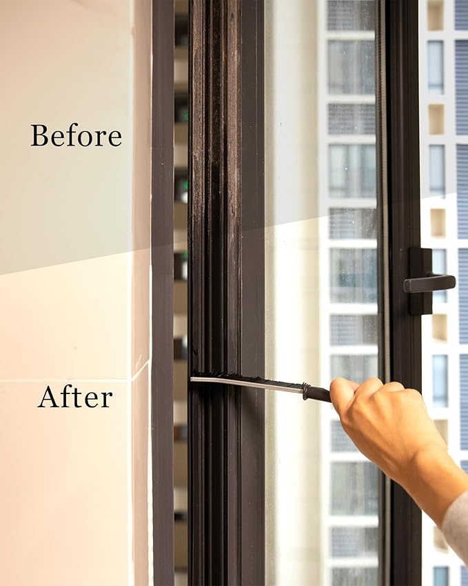 2Pcs Hard Bristle Crevice Cleaning Brush, Ginsco Multifunctional Crevice Cleaning Tools for Household Use, Gap Cleaning Brush Thin Brush Grout Cleaner Brush Small Brush for Window Kitchen Bathroom