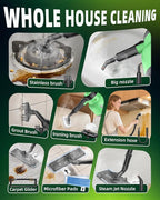 Steam Mop - Detachable Handheld Steam Cleaner & Floor Steamer with 12 Accessories, Multi-Purpose Powerful Steamer for Home Cleaning, Floors, Windows, Furniture, Tiles & Grout