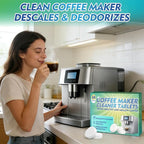 Coffee Machine Cleaner Descaler Tablets, 24 Count Coffee Maker Cleaner for Breville, Moccamaster, Nespresso, Keurig, Ninja, Delonghi, Espresso Machine Cleaning Tabs, Deeply Descales for Coffee Maker