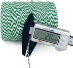 Leecogo Bakers Twine String Green and White Cotton 656 Feet for Gift Wrapping, DIY Crafts, Home Decoration, Cooking