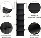 YOUDENOVA Hanging Closet Organizer, 6-Shelf Closet Hanging Storage Shelves, Black