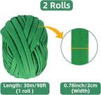 2 Packs Garden Twine, 196Ft Soft Garden String Green, Stretchy Plant Ties for Supporting and Tying Climbing Plants, Outdoor Plants, Tomatoes, Fruit Trees, Gardeners(98 Feet/Roll)