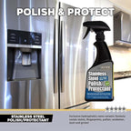 Flitz Stainless Steel Polish Protectant - 16oz Bottle, USA-Made Ceramic Coating for Stainless Steel Appliances, Repels Fingerprints & Water Spots - Aluminum & Chrome Polish & Protectant (6 Pack)