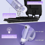 VSGO Cordless Car Vacuum, Compressed Electric Air Duster 17000Pa Suction, 5-in-1 Portable Mini Small Handheld Vacuum, UP to 90 Mins Runtime for Car, Desk, Computer, Keyboard, Home Cleaning (Purple)