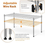 YSSOA 1-Tier Shelving Unit, 29.92" W x 13.78" D x 14.96" H Steel Organizer Wire Rack, Chrome, 2 Pack