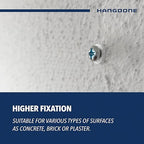 Ribbed Wall Anchors #8-#10 1-Inch with Screws 100-Pack, White, Plastic Anchor for Drywall/Concrete, Pan Head Phillips Screw Included