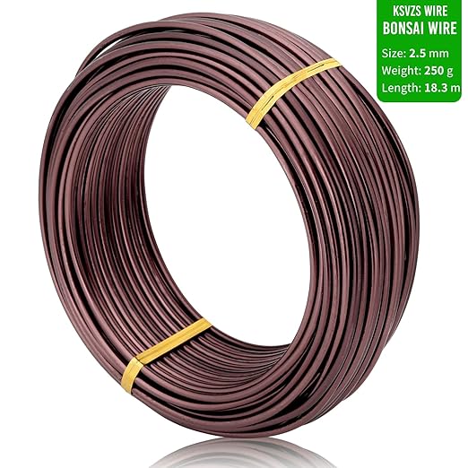 Bronze-2.5-Anodized Aluminum Bonsai Training Wire 250g Large Roll,Many Size to Choose,KSVZS Bendable Metal Wire for Crafts,Sculpting,Armature and Daily Use,Necessities for Family