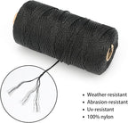 jijAcraft 426 Feet Black Nylon String, #36 Braided Mason Nylon Line, 100% Nylon Brick Line String, Durable Construction String Building Line for Masonry, Climbing Plants, Gardening, Crafting
