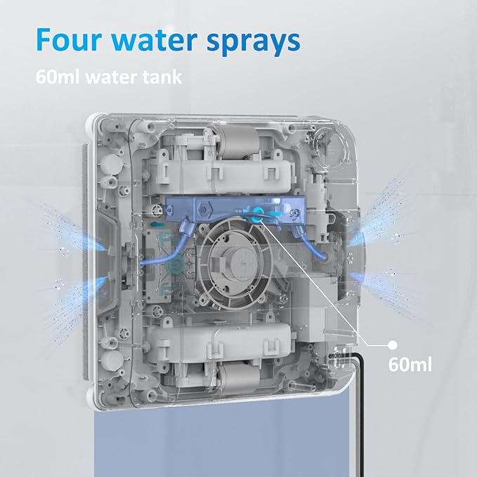 Mamibot W120-DP Window Cleaning Robot for High-Rise Glass - 3200Pa Strong Suction, Multiple Cleaning Modes,4 Water Spray Nozzles,Edge Detection Technology,App&Remote Control(Grey)