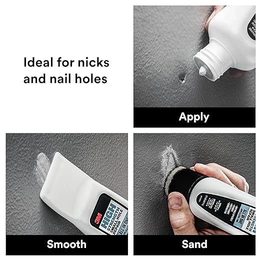 3M Small Hole Repair High Strength, All in One Applicator Tool, 2-Pack, Quick and Easy Repair for Nicks and Nail Holes, Includes Putty Knife, Spackle, and Sanding Pad For Wall Repairs (SHR-AIO-2-SIOC)