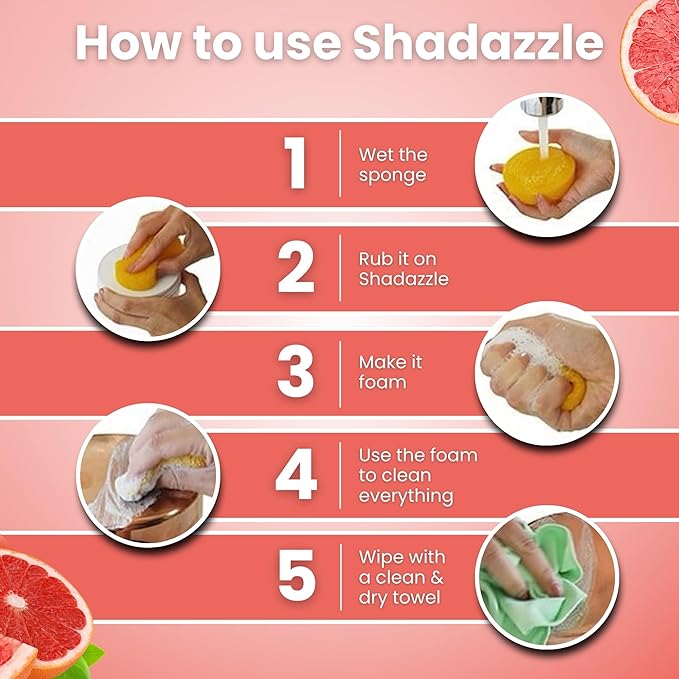 Shadazzle Natural All Purpose Cleaner and Polish – Eco friendly Multi-purpose Cleaning Product (1 Pack, Grapefruit)