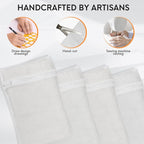 4 Piece White Small, Durable Organic Cotton Mesh Laundry Bag with Strong Zipper and Breathable Mesh, Delicate Laundry Bag for Underwear, Clothes, Pants and Socks