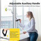 Electric Spin Scrubber, Cordless Cleaning Brush Shower Scrubber Up to 550 RPM with 9 Replaceable Brush Heads, Bathroom Scrubber Adjustable Extension Handle for Cleaning Bathroom Kitchen(Grey)