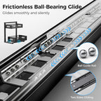 2 Pack Under Sink Organizer, Adjustable Height Under Sink Organizers and Storage, Smooth & Silent Sliding Out Metal Drawer for Kitchen Bathroom Pantry Cabinet Closet (Black)