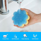 Scrub Sponge, Dual-Sided Temperature-Responsive Scrubber - Non-Scratch - Multipurpose Dish Sponges for Kitchens, Bathrooms, and Outdoor Use - 3 Pack