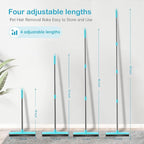 Carpet Rake for Pet Hair Removal (3 Pack),Dog Cat Fur Remover Rubber Broom,Carpet Rake - 60" Long Handle Lint Shaver Cleaner Tools,Scraper Brush for Carpet,Rug,Car Mat,Couch,Pet Bed,Furniture