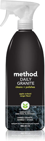 Method Daily Granite Cleaner Spray, Apple Orchard, Cleaning Agent for Granite, Marble, and Other Sealed Stone, 28 fl oz Spray Bottles (Pack of 8)