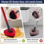 Scrubber Mop Head for Ocedar, Upgrade Scrub Brush for Ocedar, Spin Mop Scrub Brush Head for Ocedar RinseClean 2-Tank, More Bristles Scrub Brush Attachment for Bathroom
