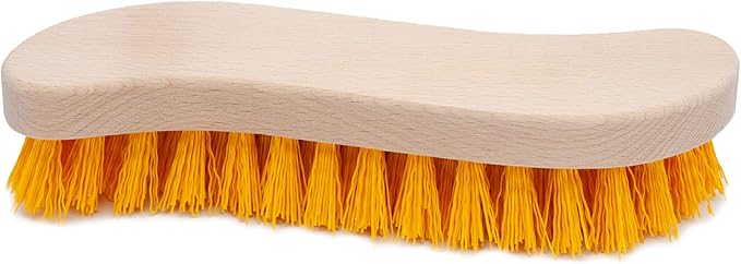 Scrub Brush - Stiff Bristle Brush for Deep Cleaning, Nylon Brush with Hard Bristle, Utility Hand Brush for Indoor and Outdoor, Wooden Scrubbing Brush, Hard Brush Heavy Duty Boot Hand Scrubber