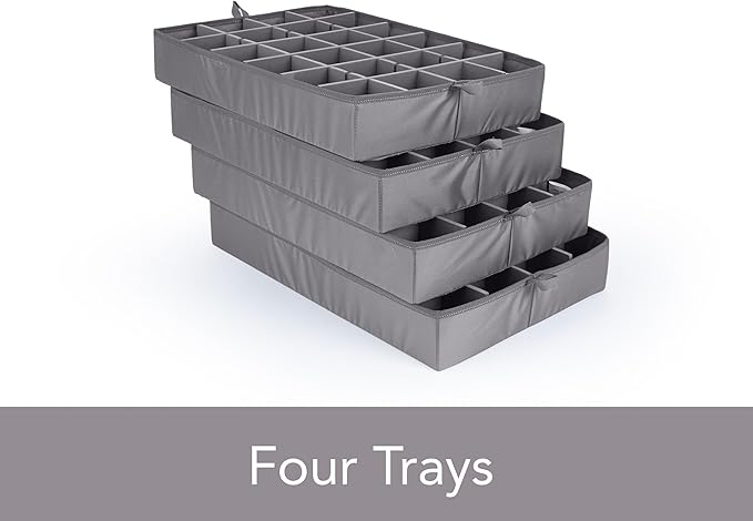 Covermates Keepsakes - Adjustable Zip-Top Storage Box - Configurable FlexGrid Compartments - Heavy Duty Polyester- Reinforced Handles - Stackable Design - Indoor Storage, Beige Heather