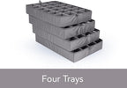 Covermates Keepsakes - Adjustable Zip-Top Storage Box - Configurable FlexGrid Compartments - Heavy Duty Polyester- Reinforced Handles - Stackable Design - Indoor Storage, Beige Heather