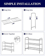 Kitsure Shoe Rack - Stainless Steel Shoe Organizer, Sturdy Shoe Rack for Closet and Front Door Entrance, Free Standing Shoe Shelf, Closet Organizers and Storage, 25.6" Wide - 3 Tier, Grey