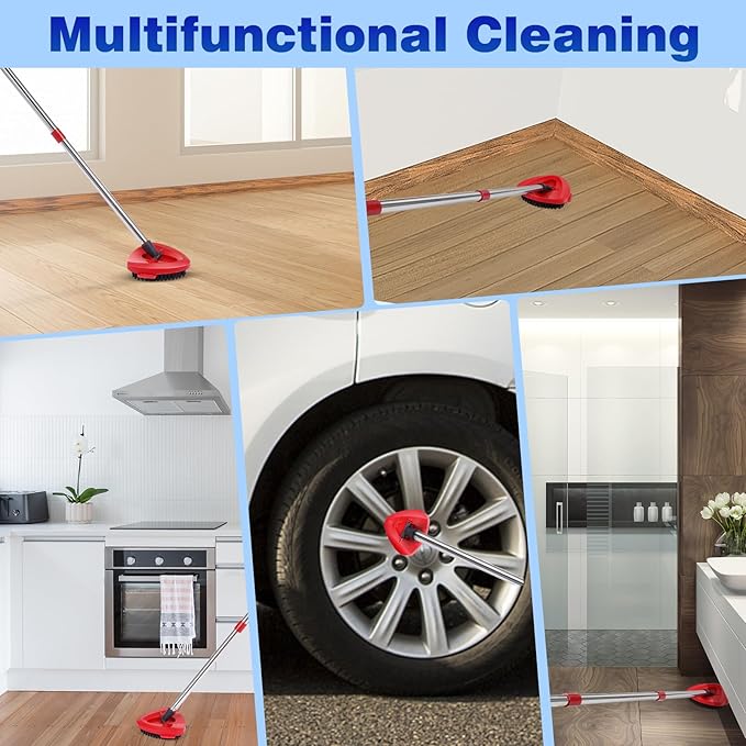 Microfiber Spin Mop Head Replacement 4 Pcs & 2 Chennile Mop Replace & 1 Scrub Brush & 1 Base Combo for Oceda RinseClean 2-Tank System,Mop Replacements Head,Machine Washable for Tub and Tile