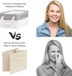 Storage Bins - Storage Baskets for Shelves Storage Cubes with Handles Small Baskets for Organizing (Gray and White 11.8 x 7.9 x 5.2 inch)