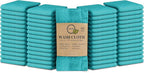 Softolle 100% Cotton Washcloths 60 Pack (12x12 Inches) Soft, Highly Absorbent Washcloth, Face Towels, Wash Cloths for Face, Ring Spun, Bulk Pack (Turquoise)