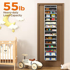 Over The Door Organizer, 7 Tier Door Hanging Organizers with 7 Large Pockets 12 Side Pockets, Behind Door Storage Hanging Shelves for Closet Bathroom Bedroom Nursery